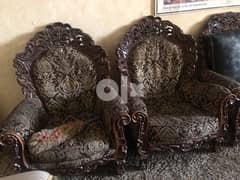 Sets of Classic Furniture Wooden Sofa - Indonesian Style Batik 0