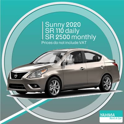 Nissan Sunny 2020 for rent - Free Delivery for monthly rental 0