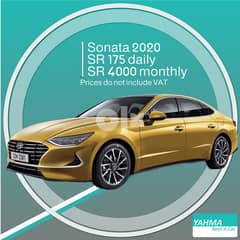 Hyundai Sonata 2020 for rent - Free Delivery for monthly rental 0