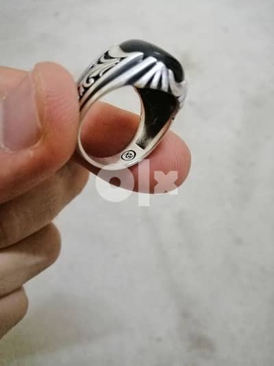 خاتم فضة رجالي فاخر مصنوع من الفضة التركية 0