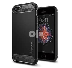 Spigen Rugged Armor Cover for iPhone SE (2016), iPhone 5S, iPhone 5 0