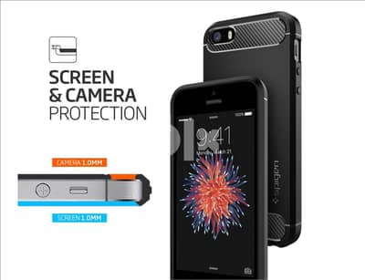 Spigen Rugged Armor Cover for iPhone SE (2016), iPhone 5S, iPhone 5 5