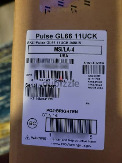 **OFFER** NEW MSI Pulse GL66 11UCK-046 15.6" (1TB SSD, Intel Core i7 1 2
