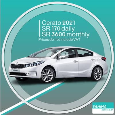Kia Cerato 2021 for rent in Riyadh - Free Delivery for monthly rental 0