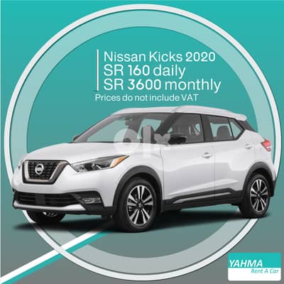 Nissan Kicks 2020 for rent - Free Delivery for monthly rental 0