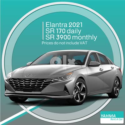 Hyundai Elantra 2021 for rent - Free Delivery for monthly rental 0