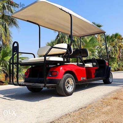 CustomCarts. Org عربة جولف Red Cushman Electric 6 Seater Fancy Golf Car 4